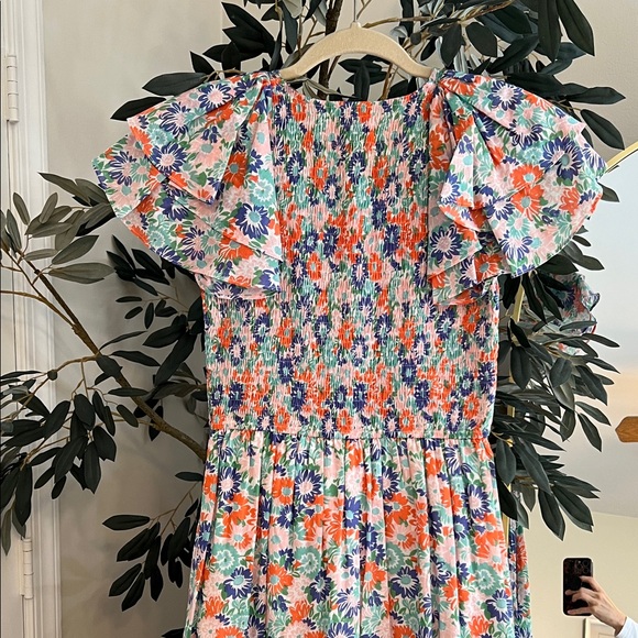 Banjanan Floral Smocked V-Neck Maxi Dress - Coral, Purple, Mint. NWT for Spring! - Picture 9 of 11